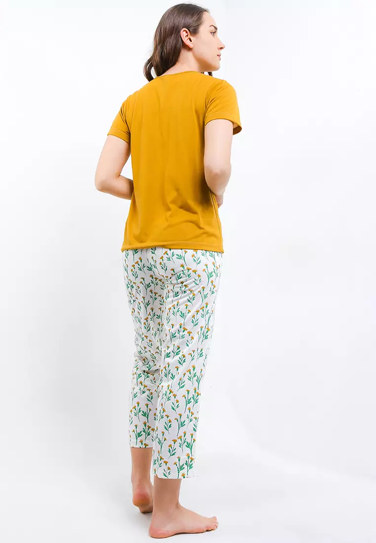Pyjama Baju Tidur Short Sleeve Long Pants Sleepwear