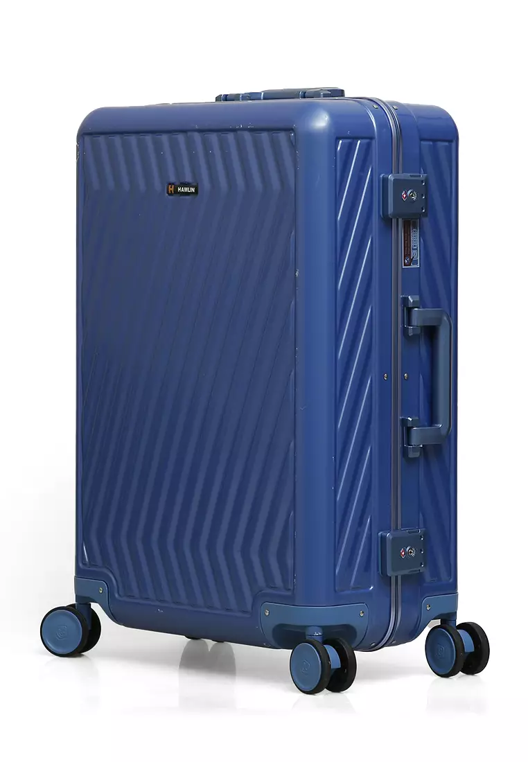Austin Koper Alumunium Frame Unisex Size 24 Inch TSA Lock System Suitcase Material Polycarbonate ORIGINAL - Blue