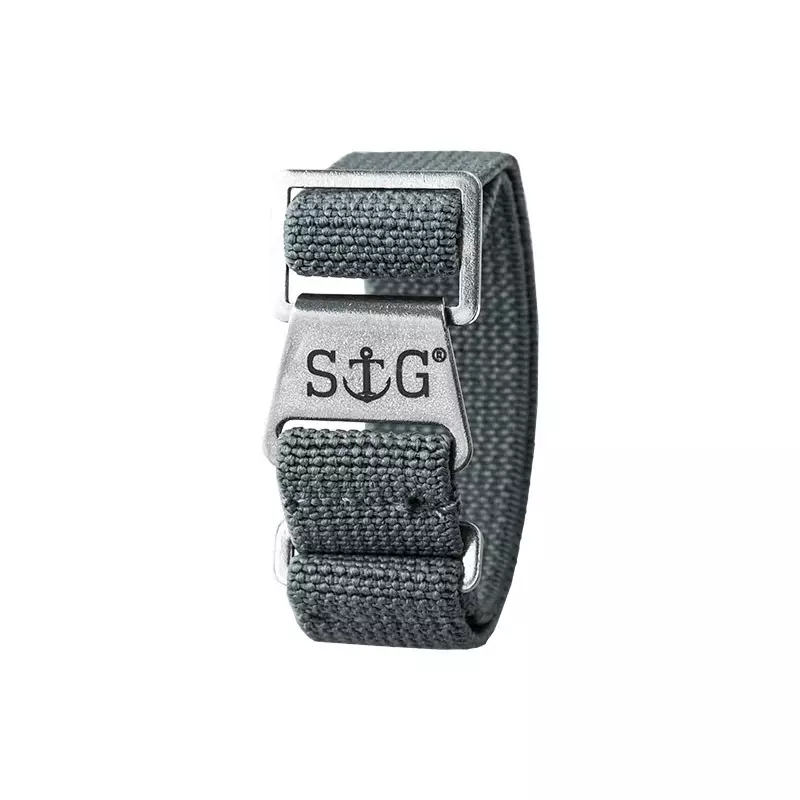 Tali / Strap Jam Tangan Strap Guy MN-GRY-18A Grey Nylon Silver Folding Clasp