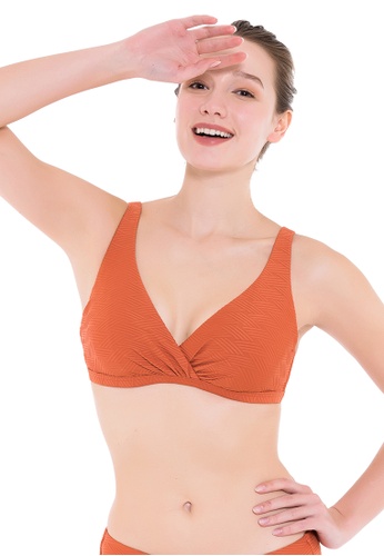 Sunseeker orange Sunkissed Texture D Cup Bikini Top B6FBBUSC2D3EEAGS_1