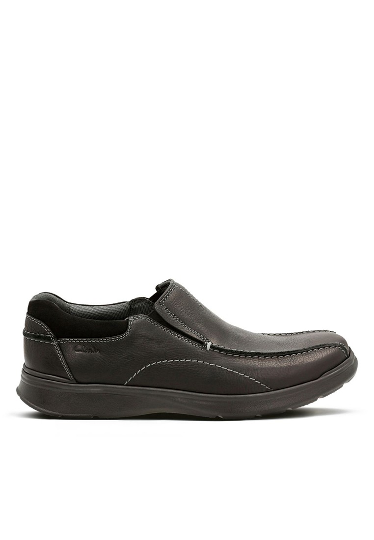 CLARKS Cotrell Step Black Oily Lea