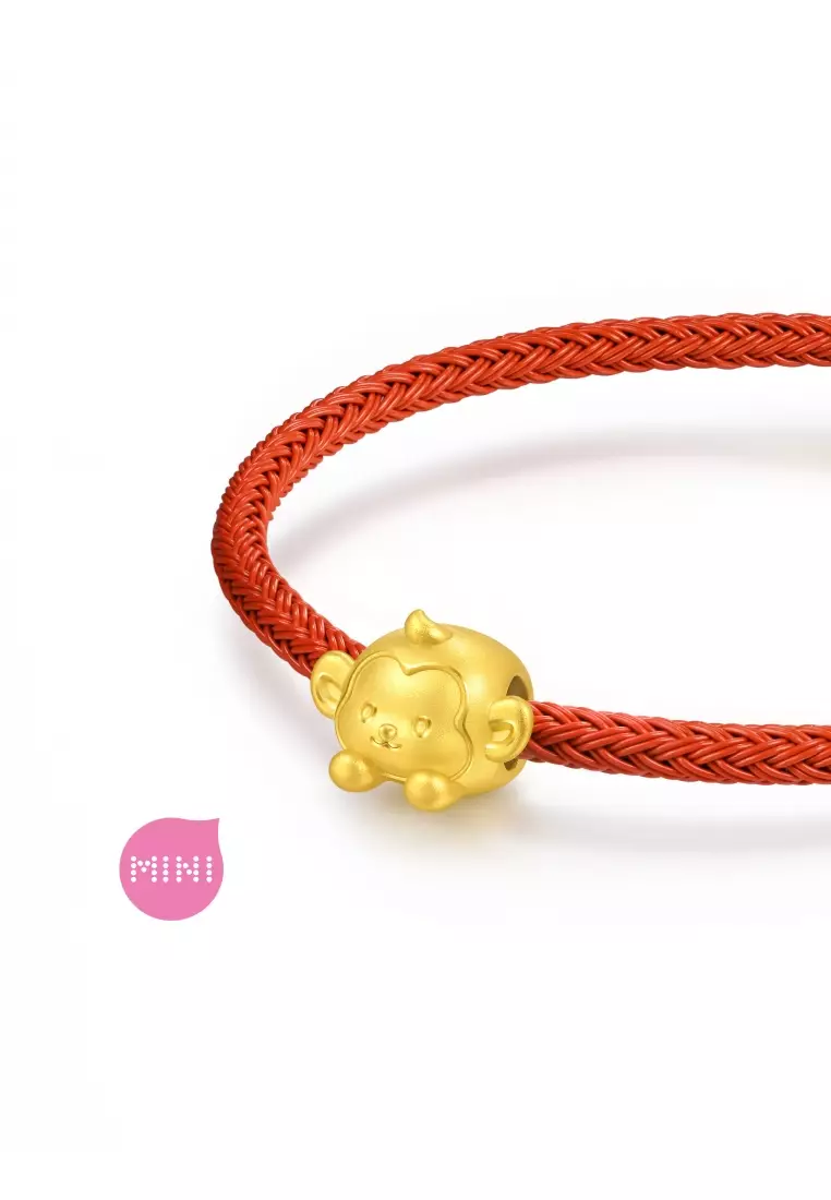 999 Gold Chinese Zodiac Monkey Charm for Women & Men 95967C  [Bracelet not included]