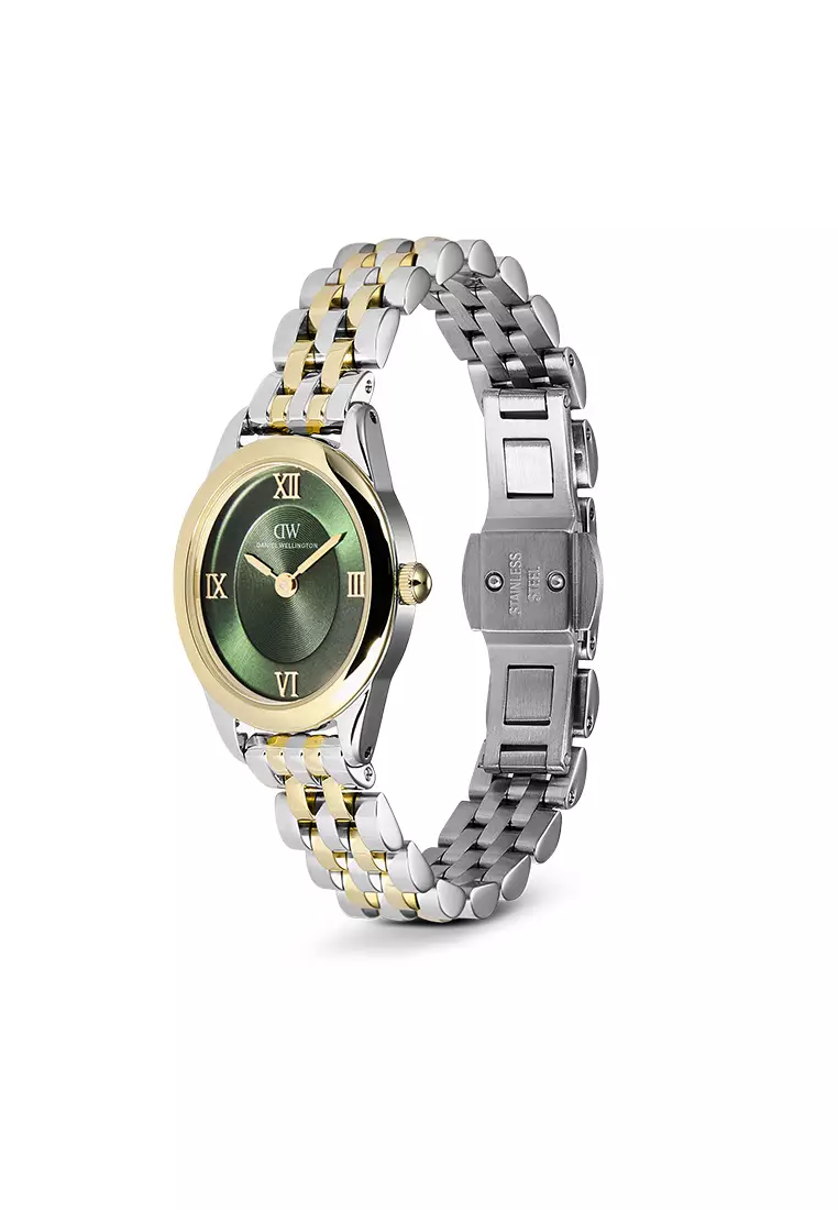 Ophelia Mini Beans Link Two-Tone Emerald Two-Tone - Women Watch Stainless Steel Strap DW Official Authentic Original jam tangan perempuan DW