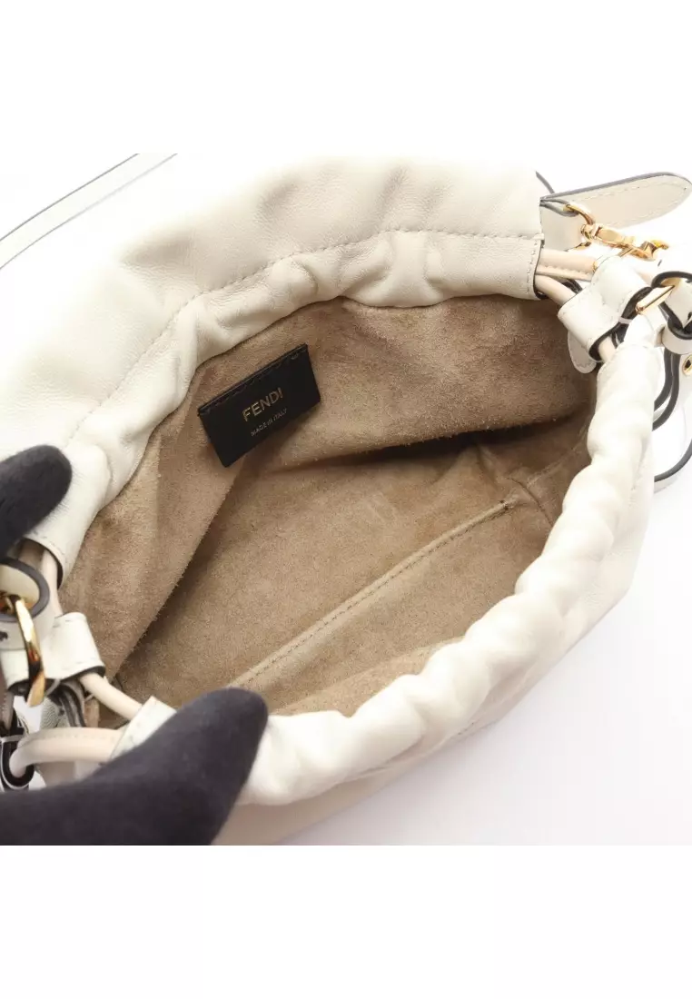 Pre-Loved Fendi Mamma Baguette Small Handbag leather white 2WAY