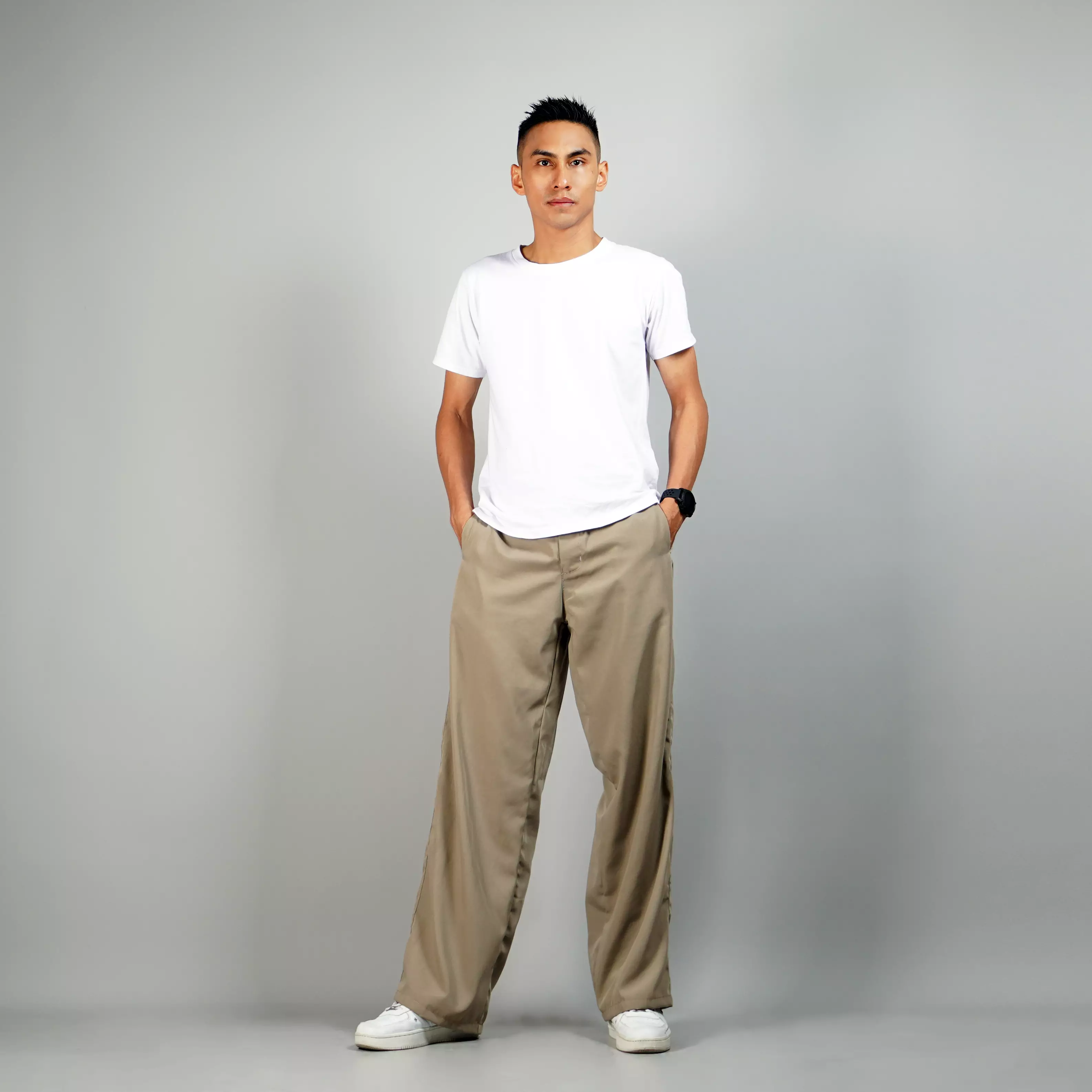 ROCKY Celana Loose Pria Loose Pant Pria Celana Loose Fit - BEIGE