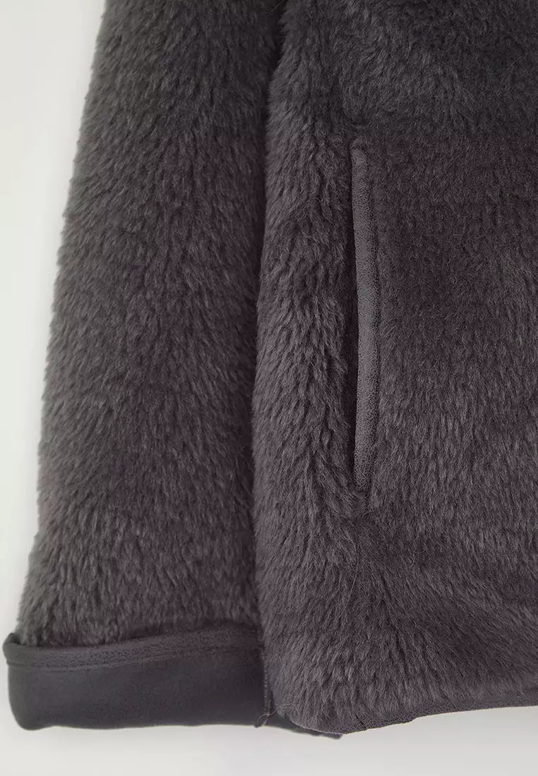 Anthracite Oversize Plush Coat