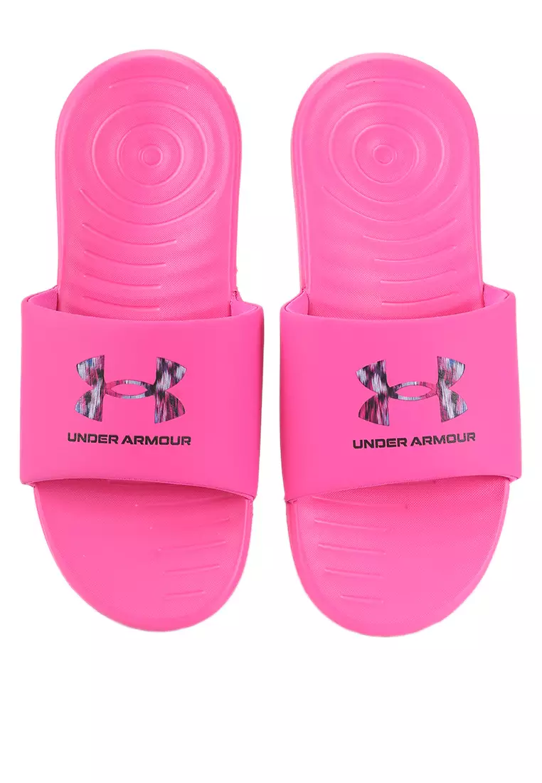 Pink under armour sandals online