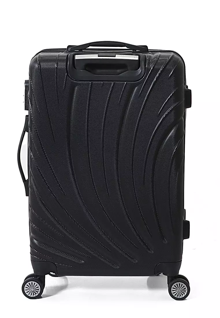 Austin Koper Unisex Size 24 Inch Large Compartment Suitcase Tas Travel Number Code Lock Material Fiber ABS ORIGINAL - Black