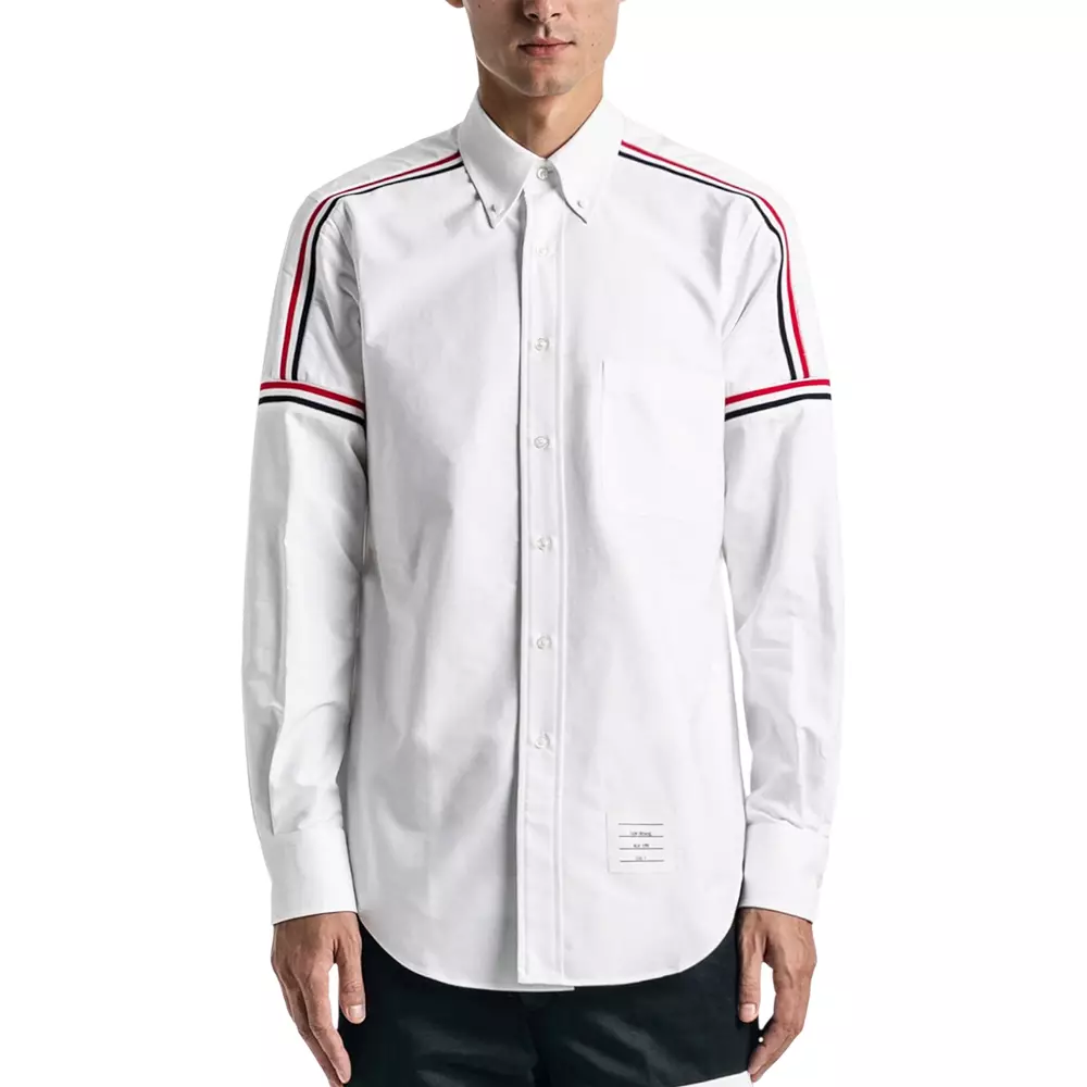 RWB Elastic Stripe Oxford Longsleeves Shirt White