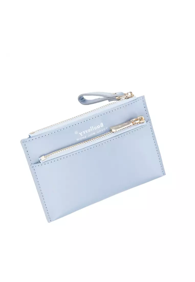 Dompet Kartu Wanita Resleting Motif Polos Bahan Kulit PU Leather Premium ORIGINAL