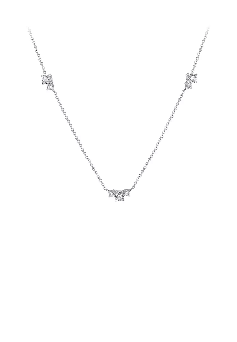 White gold cheap cubic zirconia necklace