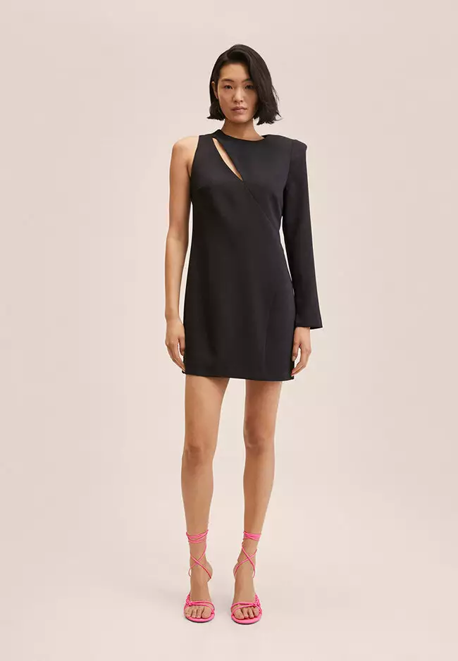 Asymmetric Neckline Dress