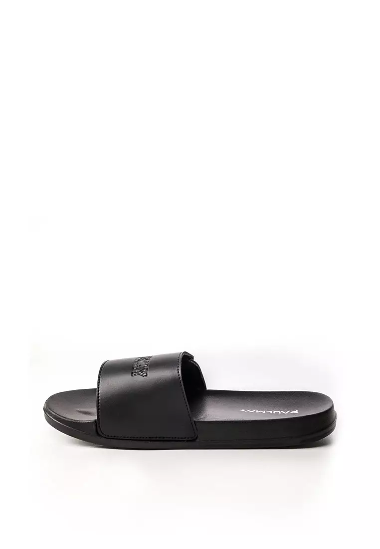 Paulmay Sandal Slide Unisex Slippers Straps Black