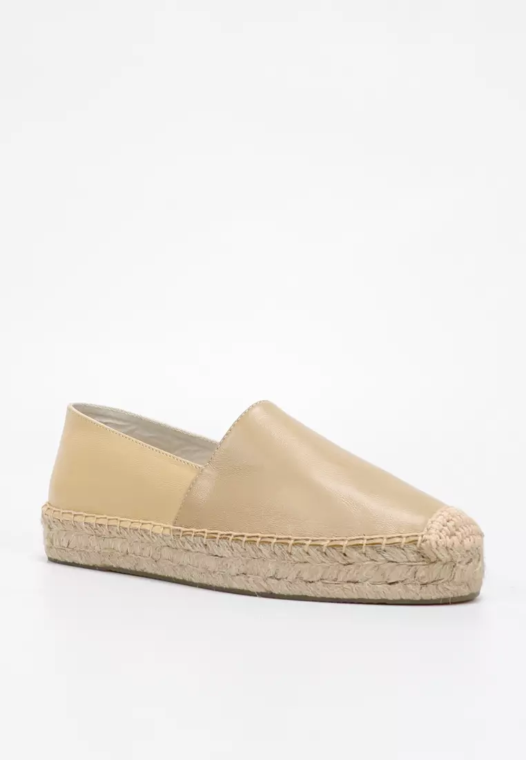 Color Matching Lamb Leather Espadrilles HB7102