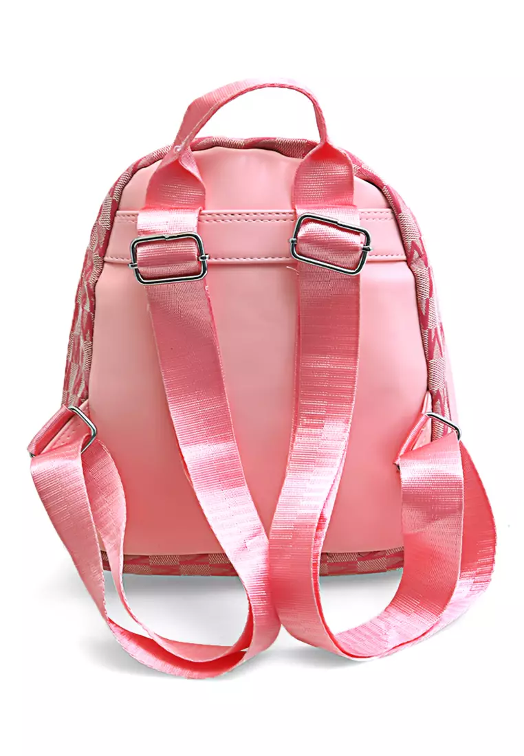 Cellyn Tas Ransel Mini Wanita Motif Batik Large Compartment Material Leather ORIGINAL - Pink