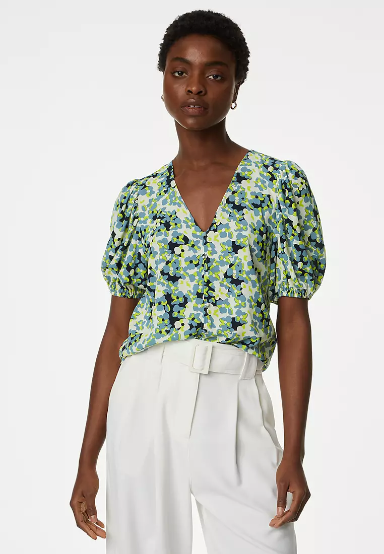 marks and spencer tie neck blouse
