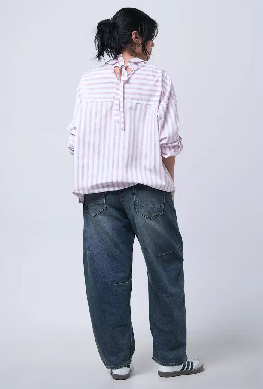 Kemeja Wanita Pinka Pink White