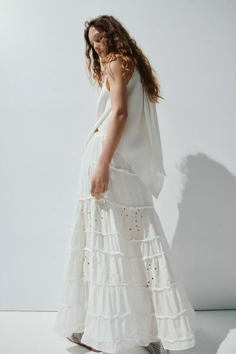 Broderie anglaise maxi skirt