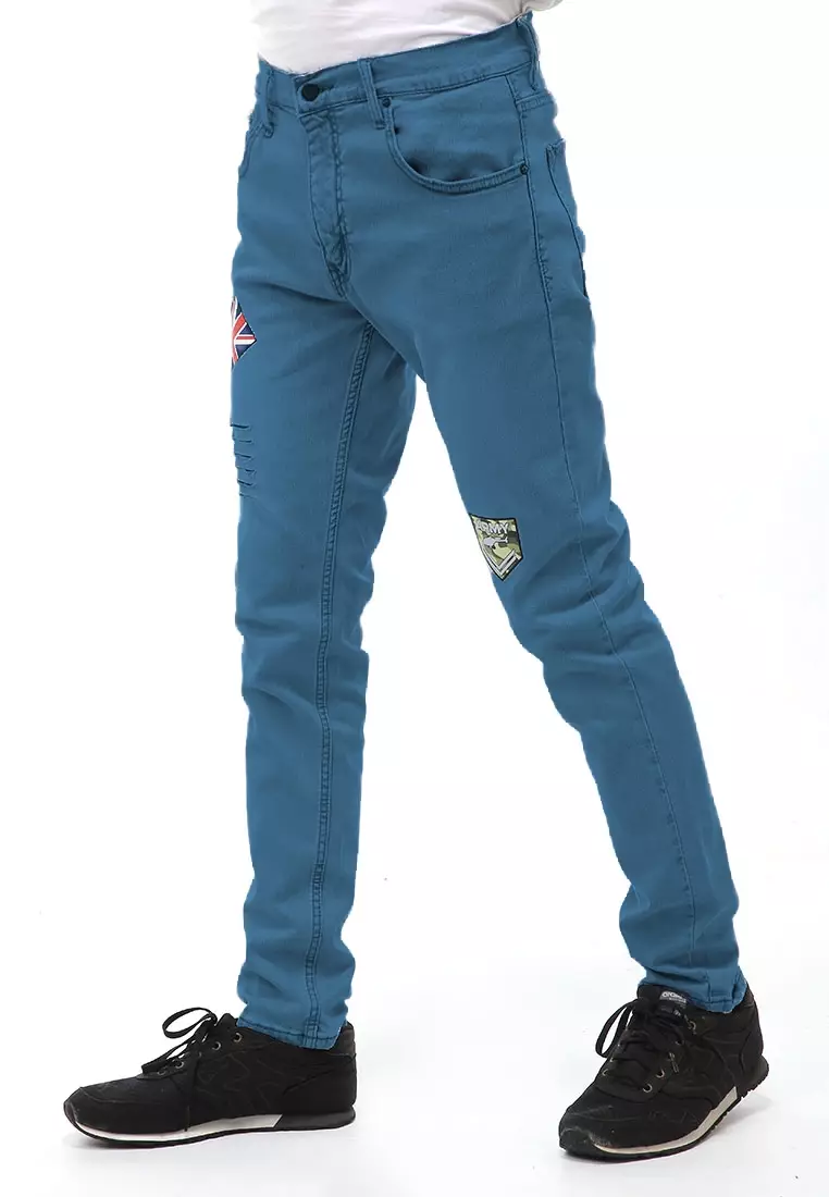 Locko Long Pants Celana Panjang Pria Ripped Jeans Flag Motive Material Denim ORIGINAL