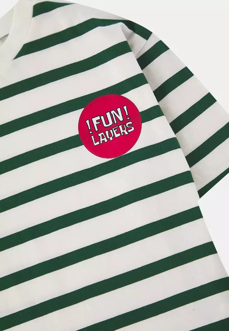 Green Striped Knitted T-Shirt Tkdss25Ts00037