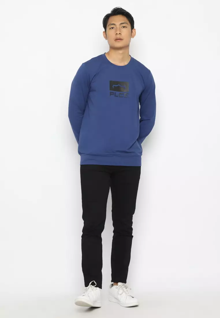 POLICE Sweater Lengan Panjang Emboss Print Pria 2692120083