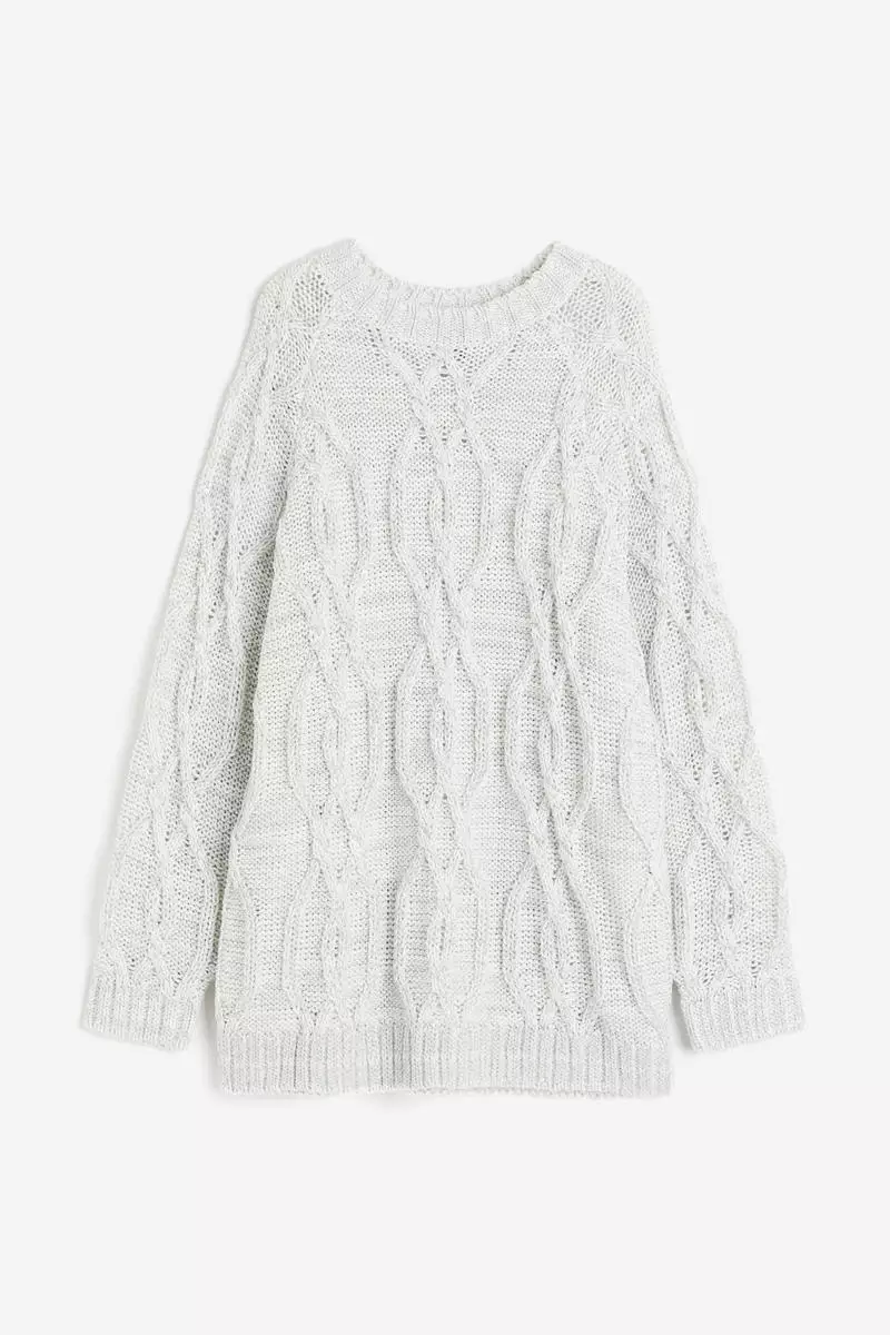 Oversized shimmering metallic jumper