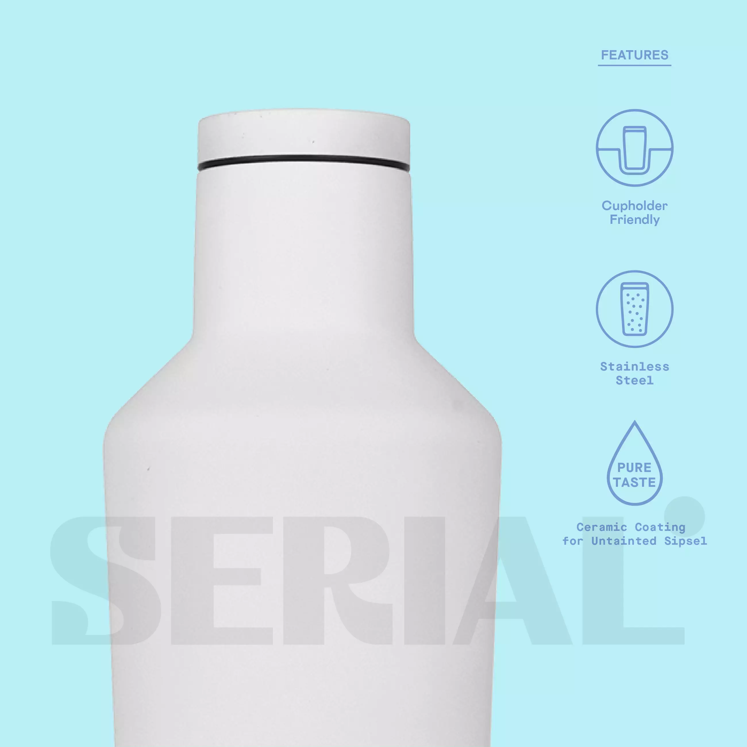 CORKCICLE® Canteen 16oz - Ceramic White / Powder Blue