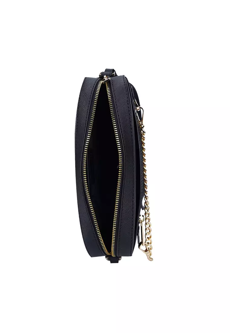 Jet Set Large Saffiano Leather Crossbody Bag In Black 35S1GTTC7L