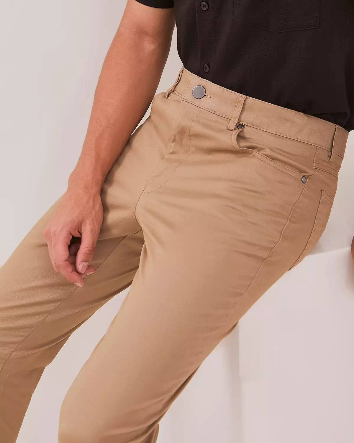 CREAM SLIM FIT CHINOS CREAM TROUSERS