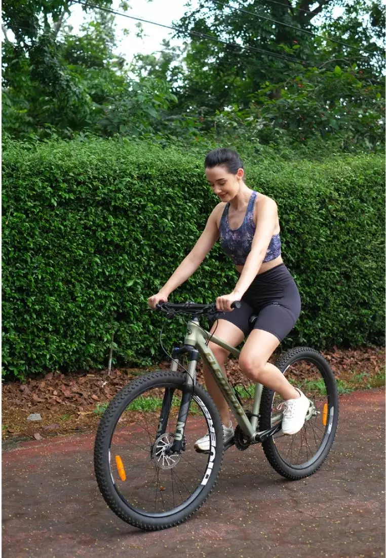 Fitwear - Legging / Celana Pendek Olahraga NATALIA MIDLENGTH - BLACK V WAIST