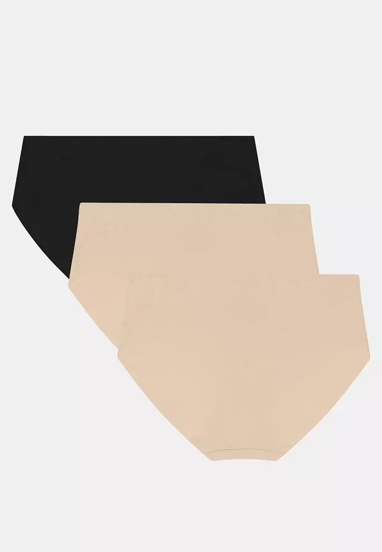 Pure Women's 3-Pack No Show Hipster Panties