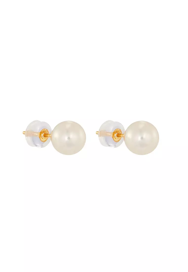 HABIB Freshwater Pearl Earrings in 375/9K Yellow Gold BE61564