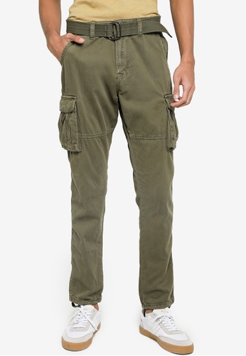Indicode Jeans green William Belted Cargo Pants 1F2C8AA946339DGS_1