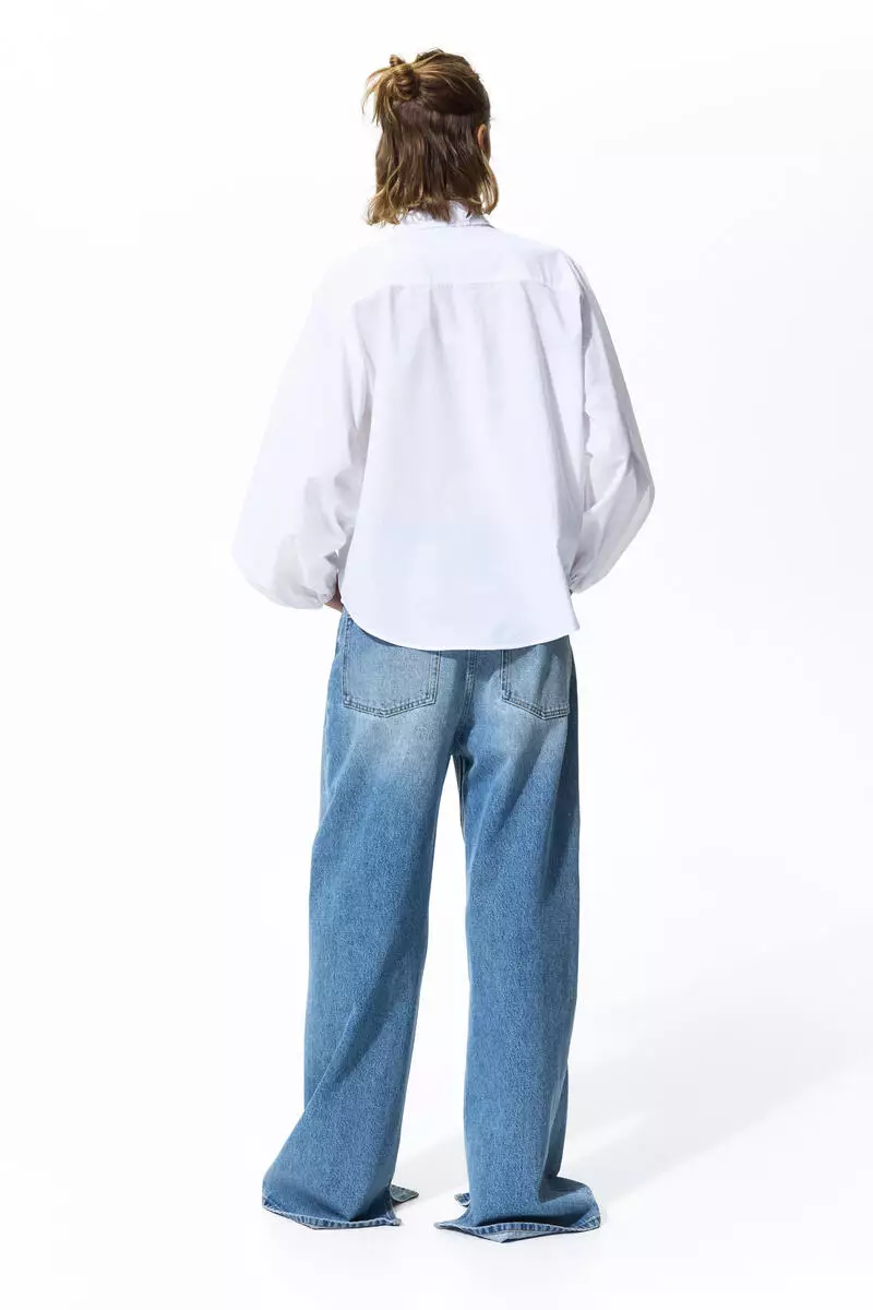 Lace-trimmed cotton shirt