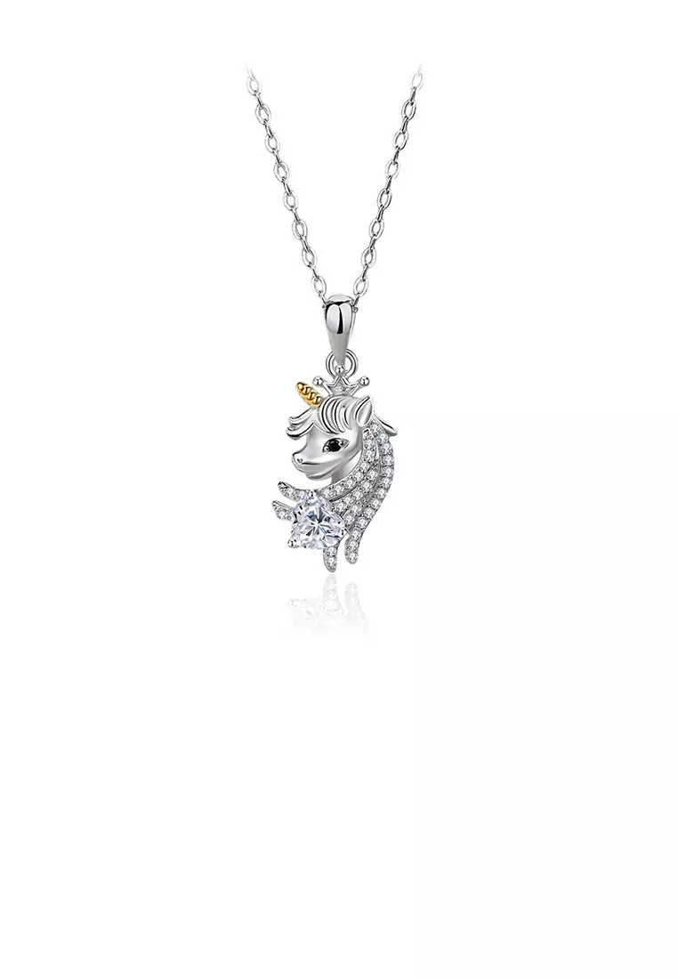 White gold on sale unicorn necklace