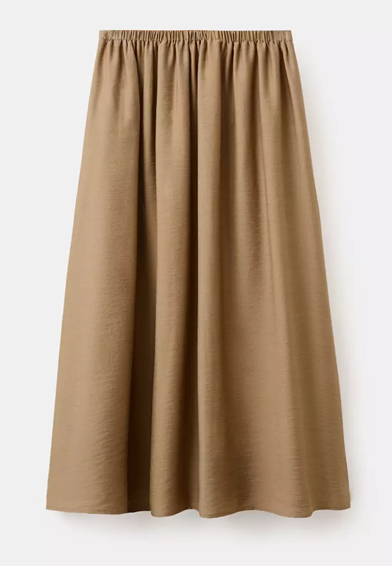 Gathered Midi Skirt