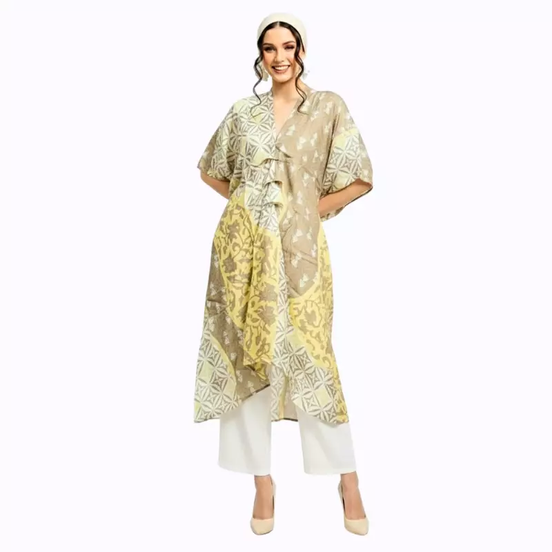 Dress Batik Wanita - Bhatara Batik Claudia - Dress Batik Modern Lengan Pendek