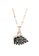 YOUNIQ black YOUNIQ SVANE Swan 18K Rosegold Titanium Steel Necklace with Black Cubic Zirconia Stone 1E5E3ACEE4945AGS_1