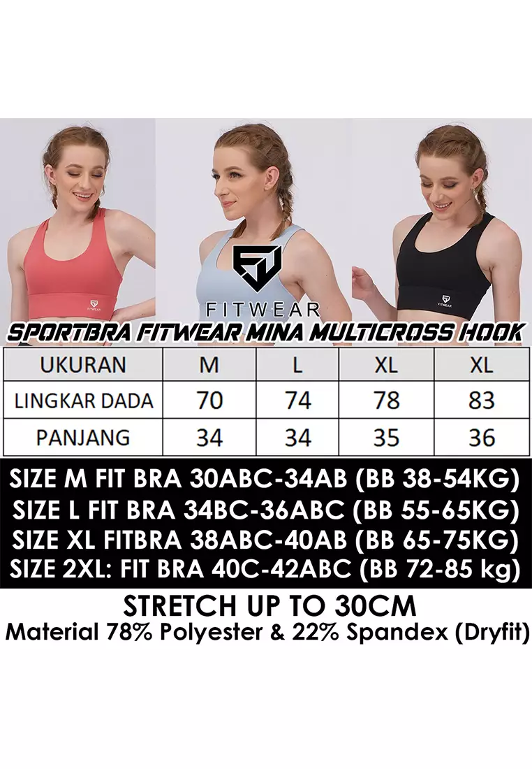 Fitwear - Sportbra Olahraga MINA CUTE MULTICROSS HOOK - BLUE