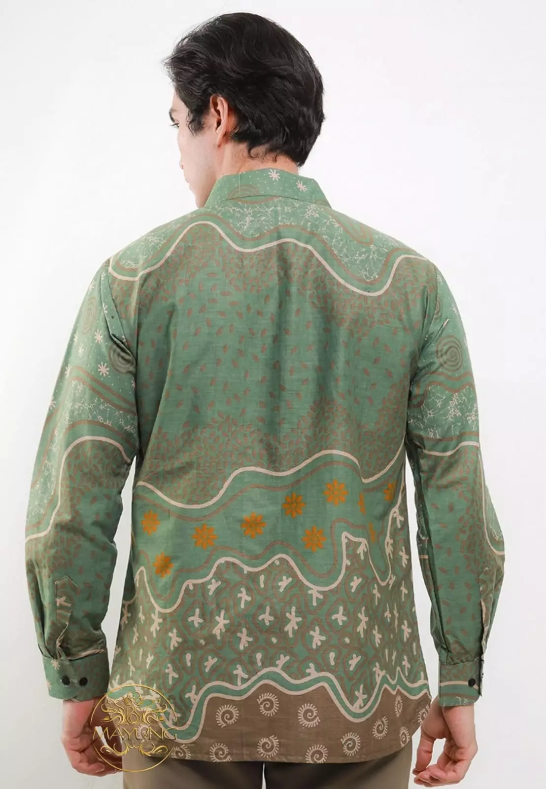 Pradana Hijau Kemeja Batik Pria Premium Slimfit Modern Lengan Panjang