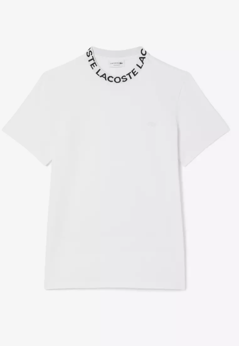 Regular Fit Jacquard Neck Stretch T-Shirt