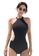 Sunnydaysweety black Retro Solid Color Belly Cover One-Piece Swimsuit A21071417 E32A6USB253E18GS_1