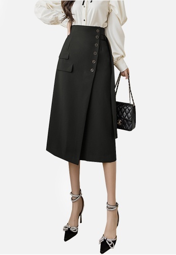 Twenty Eight Shoes black VANSA Fashion High Waist Irregular Skirt VCW-Sk2285 7EA93AAFF1D076GS_1