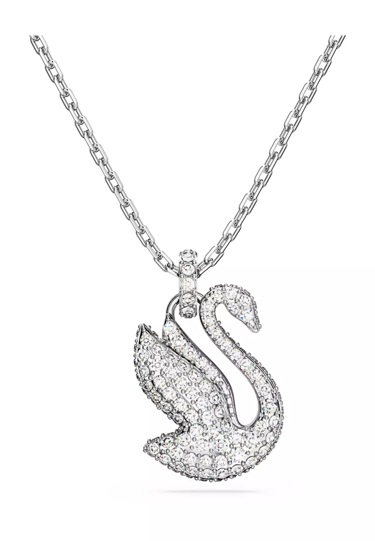 Swarovski Iconic Swan pendant Swan Medium White Rhodium plated
