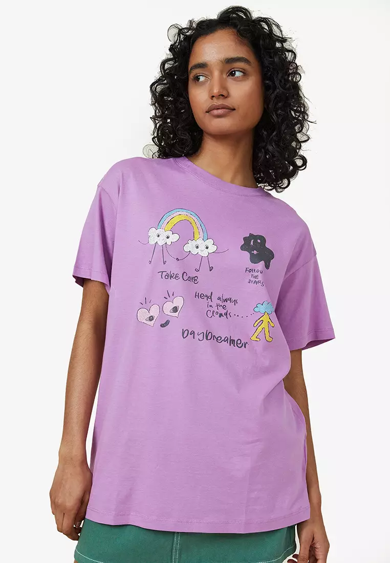 Jual Cotton On Boyfriend Fit Graphic Tee Original 2024 ZALORA Indonesia