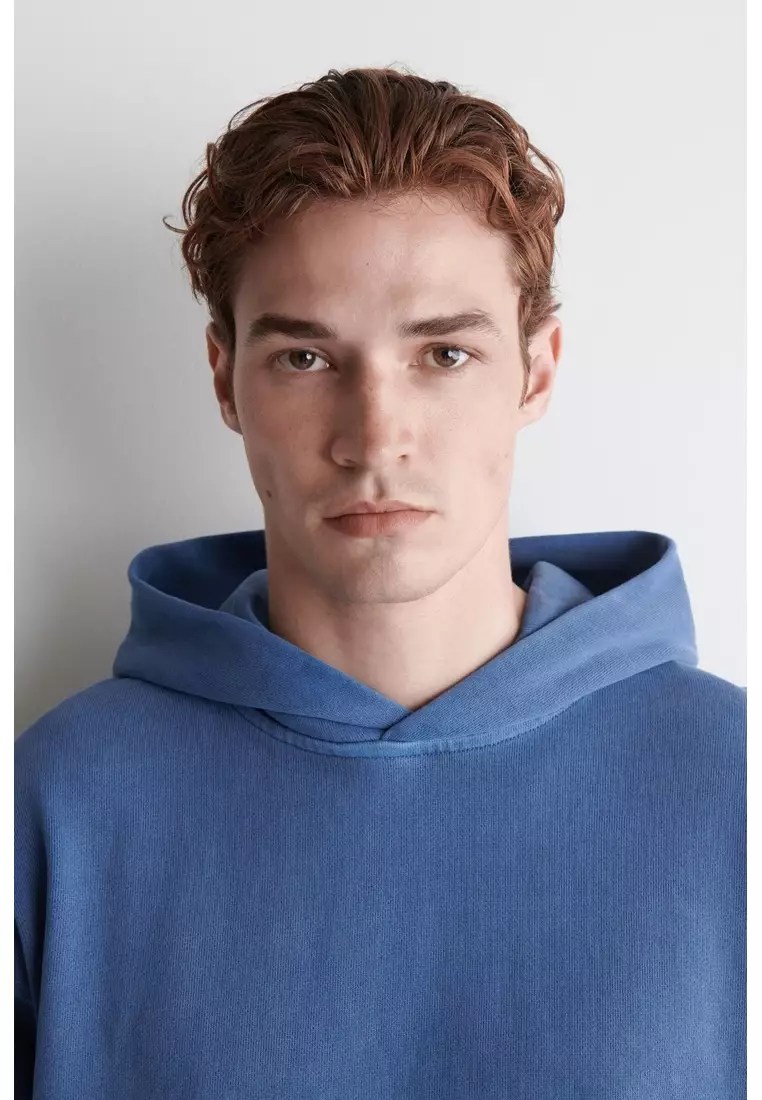 WASHED COTTON-JERSEY HOODIE