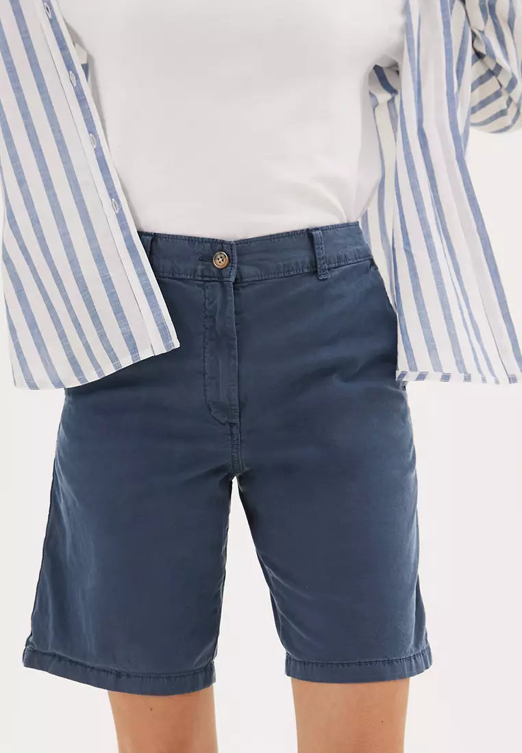 Cotton Rich High Waisted Chino Shorts