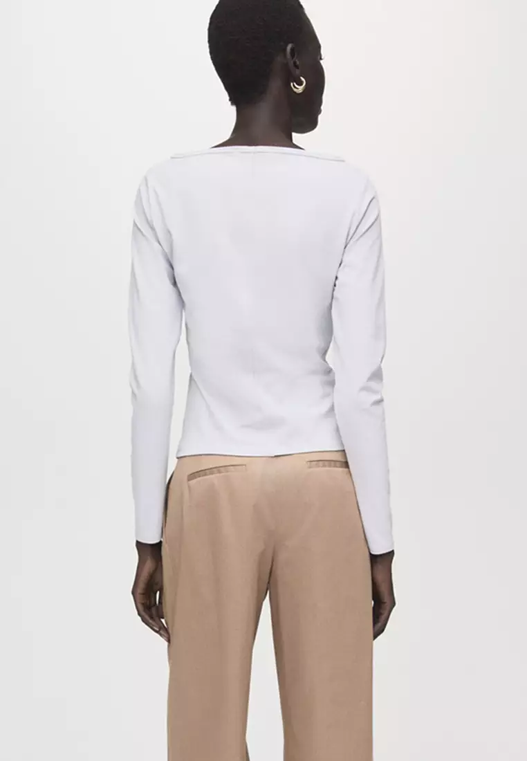 Cotton Boat Neck T-Shirt