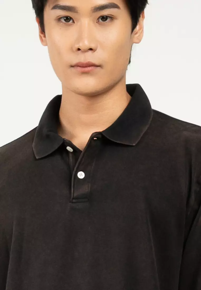 Long Sleeves Heavyweight Relaxed Polo Shirt