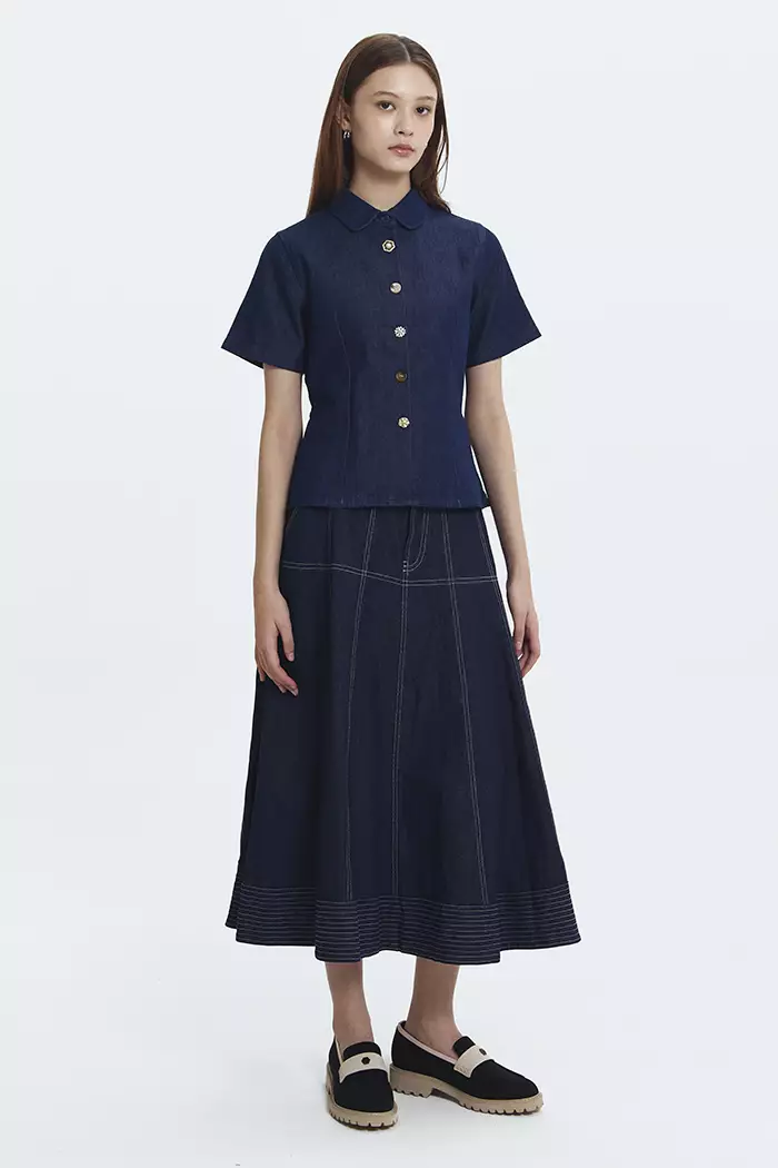 Jual Cottonink COTTONINK - Atasan Kemeja Wanita Mismatched Button ...